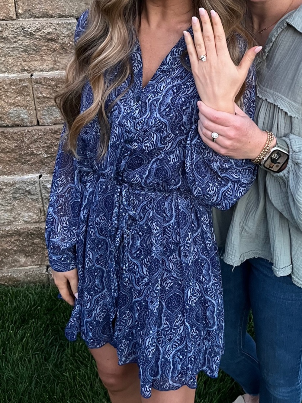 Zara Blue Paisley Mini Dress